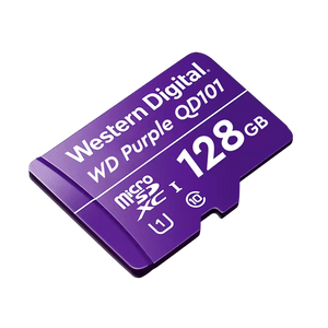 Memoria microSD de 128 GB PURPLE, Especializada Para Videovigilancia, 10 VECES MAYOR DURACIÓN, 3 AÑOS DE GARANTIA