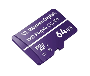 Tarjeta MicroSD de 64GB PURPLE de WD, Especializada Para Videovigilancia.