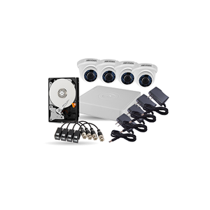 Kit 4 Cámaras Domo HIKVISION 720P FULL HD + DISCO